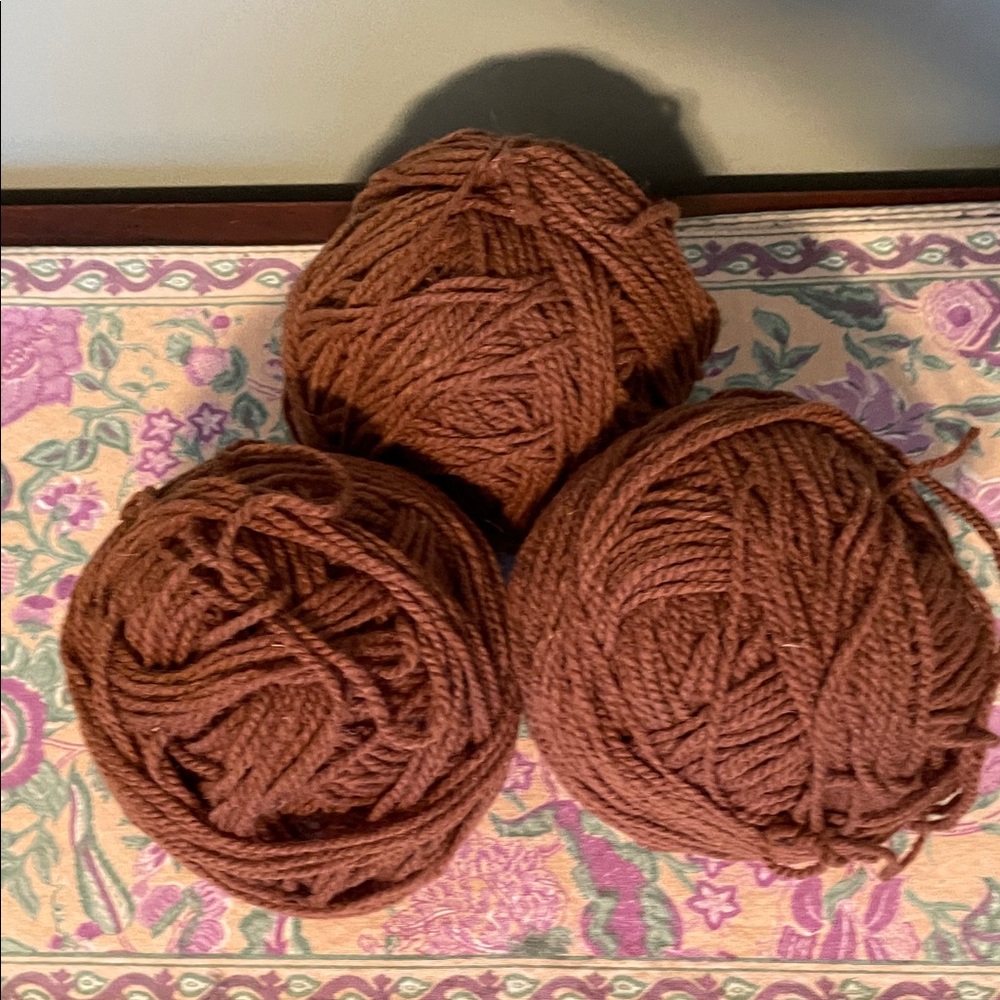Warm Brown Yarn Balls for Crafting